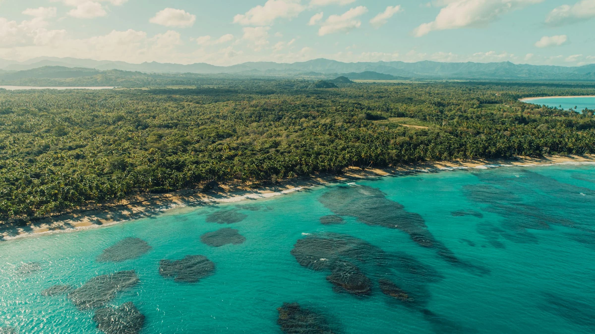 Tropical coastal destination with turquoise waters